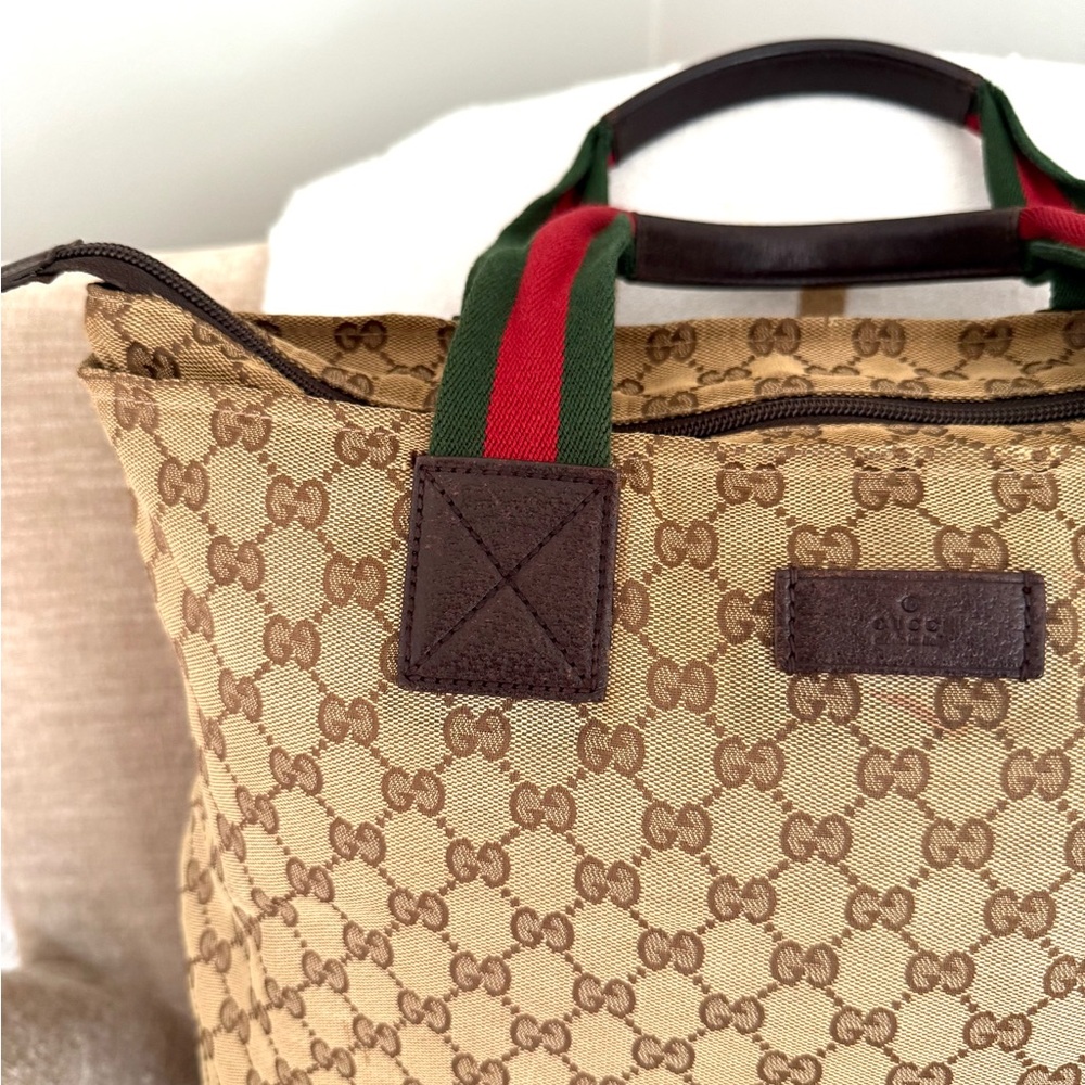 Authentic Gucci Sherry Line Tote Bag Shopper brown monogram canvas large - Picture 6 of 16
